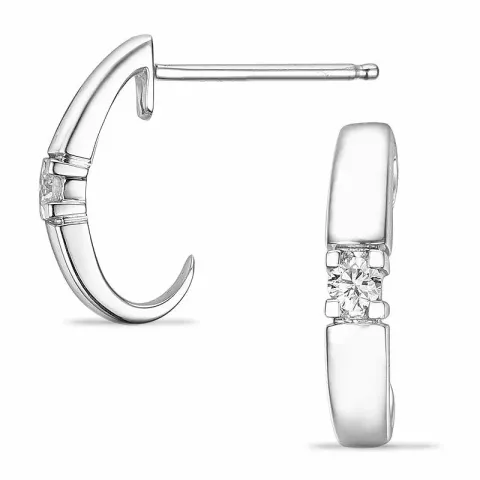 diamant halfcreool in 14 karaat witgoud met diamant 