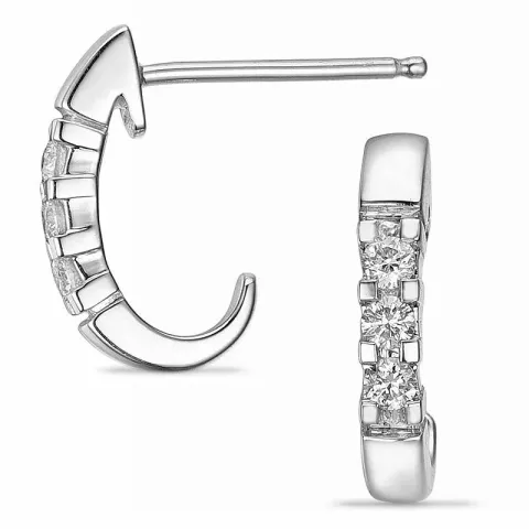 diamant halfcreool in 14 karaat witgoud met diamant 