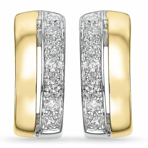 Diamant oorbellen in 14 karaat goud en witgoud met diamanten