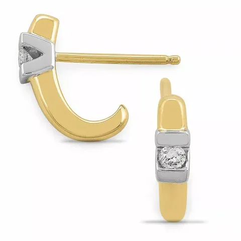 diamant halfcreool in 14 karaat goud en witgoud met diamant 