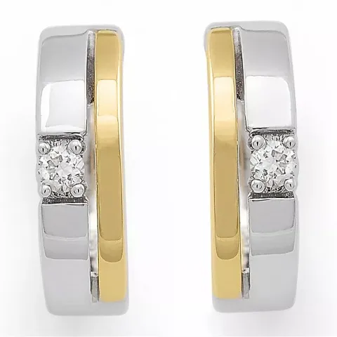 diamant creool in 14 karaat goud en witgoud met diamant