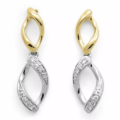 infinity diamant oorbellen in 14 karaat goud en witgoud met diamant 