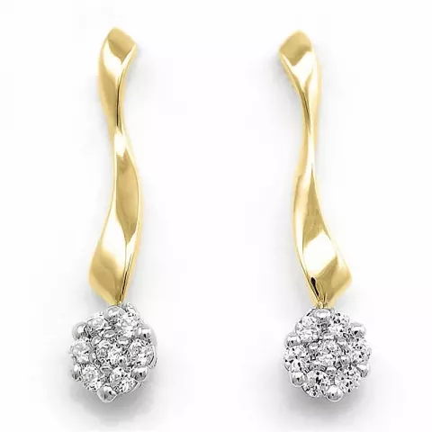 lange diamant oorbellen in 14 karaat goud en witgoud met diamant 