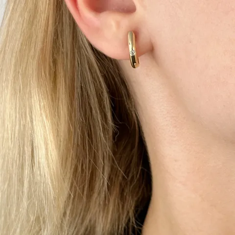 diamant halfcreool in 14 karaat goud met diamant 