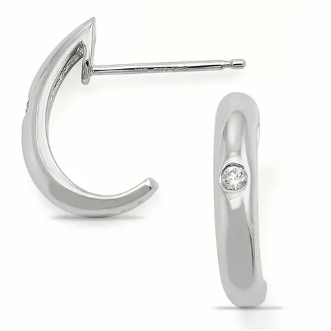 diamant halfcreool in 14 karaat witgoud met diamant 