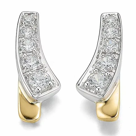 Diamant oorbellen in 14 karaat goud en witgoud met diamanten