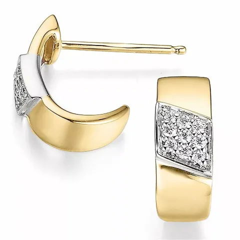 Diamant halfcreool in 14 karaat goud en witgoud met diamanten 