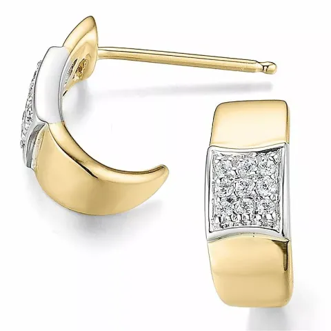 Diamant halfcreool in 14 karaat goud en witgoud met diamanten