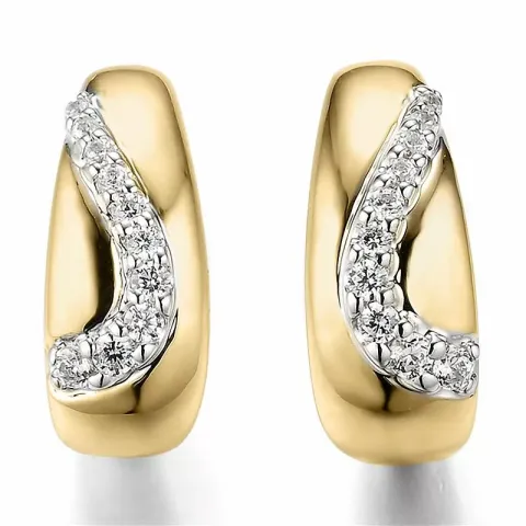 Diamant halfcreool in 14 karaat goud en witgoud met diamanten