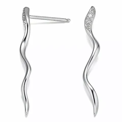 lange diamant oorbellen in 14 karaat witgoud met diamant 