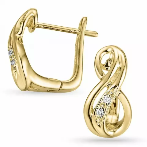 Infinity diamant oorbellen in 14 karaat goud met diamanten 