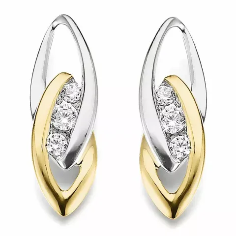 infinity diamant oorbellen in 14 karaat goud en witgoud met diamant