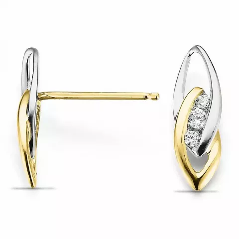 infinity diamant oorbellen in 14 karaat goud en witgoud met diamant 