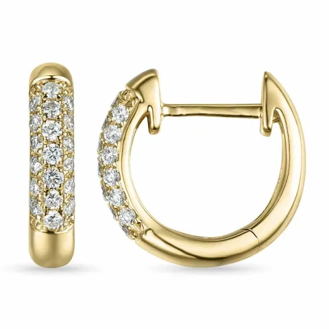 12 mm diamant creool in 14 karaat goud met diamant