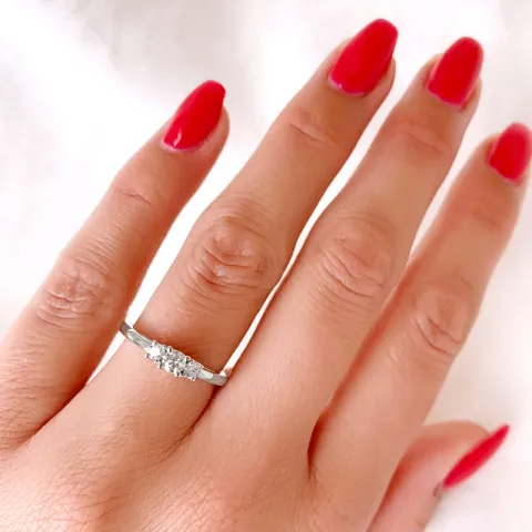 Diamant ring in 14 karaat witgoud 0,20 ct 0,13 ct
