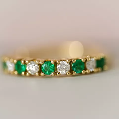 Smaragd diamant ring in 14 karaat goud 0,40 ct 0,24 ct