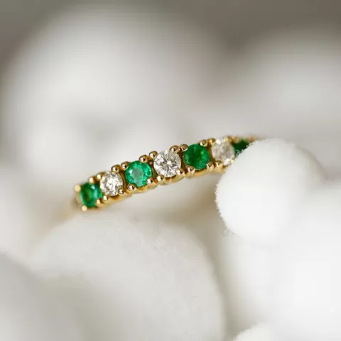 Smaragd diamant ring in 14 karaat goud 0,40 ct 0,24 ct