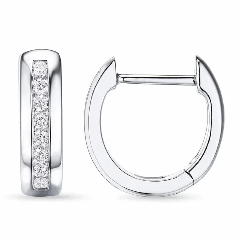 12 mm diamant creool in 14 karaat witgoud met diamant