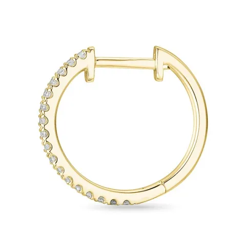 1/2 paar diamant creool in 14 karaat goud met diamant 