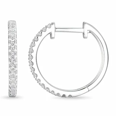 16 mm diamant creool in 14 karaat witgoud met diamant