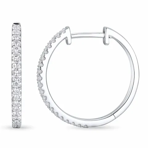 19 mm diamant creool in 14 karaat witgoud met diamant