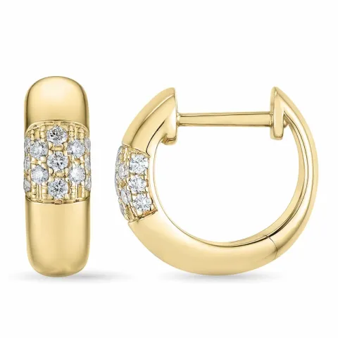 12 mm diamant creool in 14 karaat goud met diamant