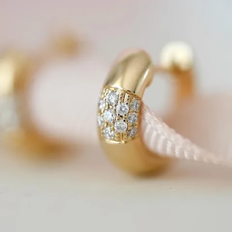 12 mm diamant creool in 14 karaat goud met diamant