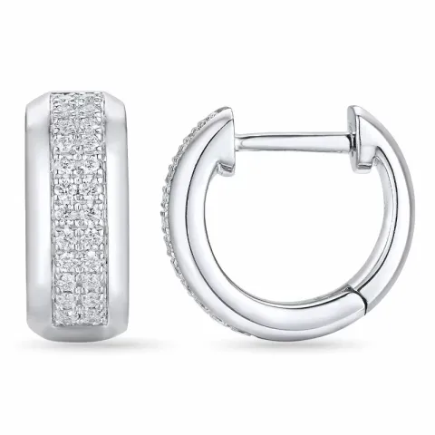 11 mm diamant creool in 14 karaat witgoud met diamant