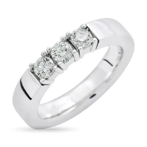 Mémoire ring in 14 karaat witgoud 3 x 0,15 ct