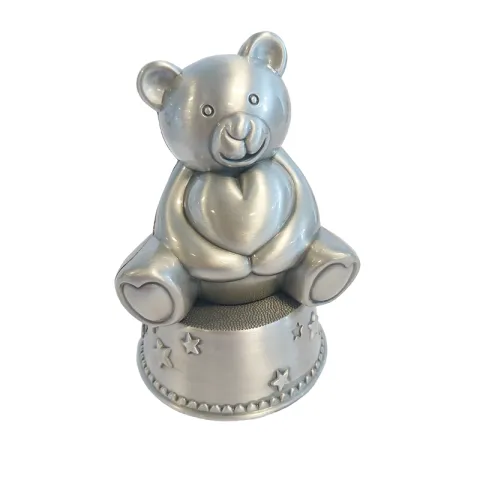 Geboortegeschenken: teddybeer spaarpot met muziek in vertind model: 152-76291