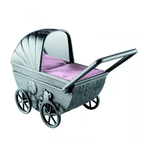 Geboortegeschenken: kinderwagen met wielen die draaien spaarvarken in vertind  model: 152-76986