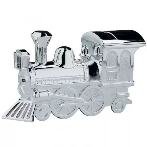 Geboortegeschenken: trein spaarpot in ziverplated  model: 152-86971