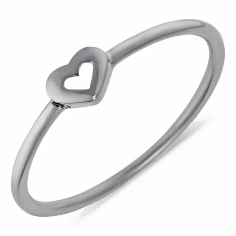 Simple Rings hart ring in zwart gerhodineerd zilver