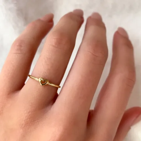 Simple Rings hart ring in verguld sterlingzilver