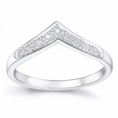 diamant ring in 14 karaat witgoud 0,117 ct