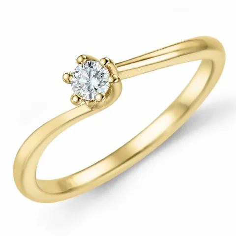 testsieraad diamant solitaire ring in 14 karaat goud 0,10 ct