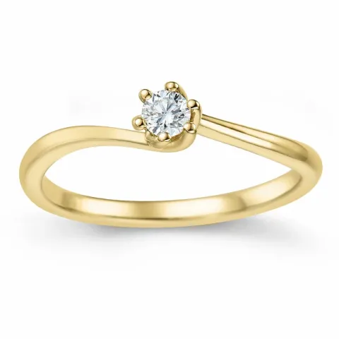 diamant solitaire ring in 14 karaat goud 0,10 ct