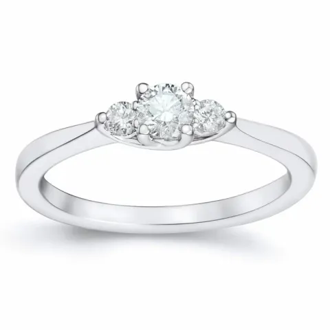 diamant ring in 14 karaat witgoud 0,20 ct 0,102 ct