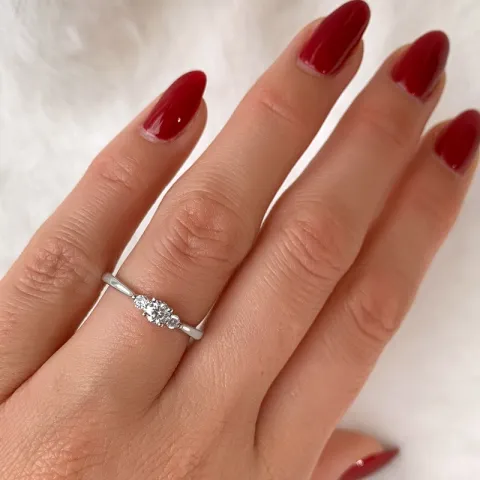 diamant ring in 14 karaat witgoud 0,20 ct 0,102 ct