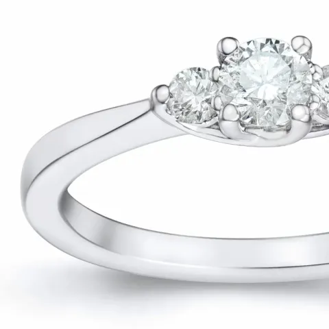 diamant ring in 14 karaat witgoud 0,20 ct 0,102 ct