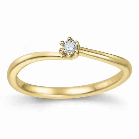 diamant solitaire ring in 14 karaat goud 0,051 ct