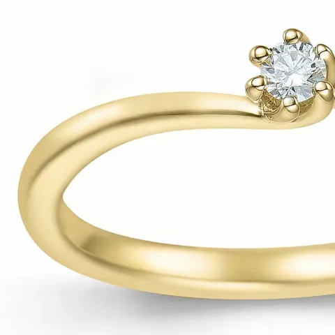 diamant solitaire ring in 14 karaat goud 0,051 ct