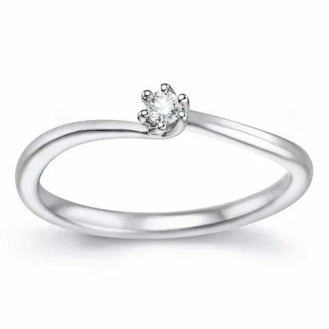 diamant solitaire ring in 14 karaat witgoud 0,051 ct