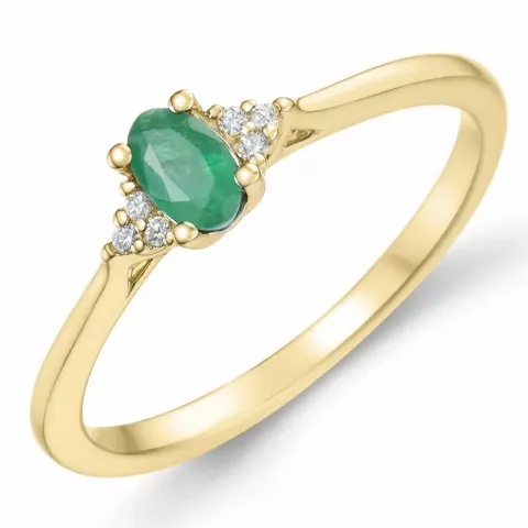 smaragd diamant ring in 14 karaat goud 0,25 ct 0,03 ct