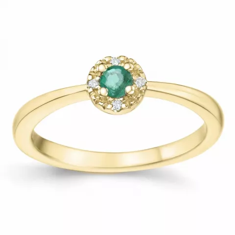smaragd diamant ring in 14 karaat goud 0,133 ct 0,02 ct