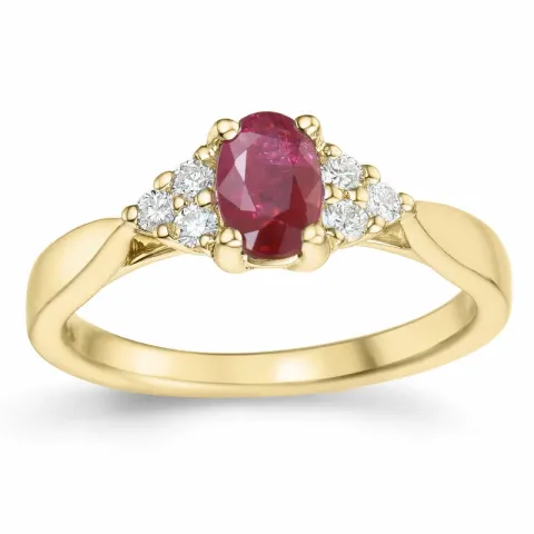 robijn diamant ring in 14 karaat goud 0,63 ct 0,14 ct