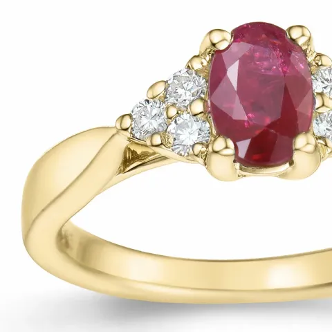 robijn diamant ring in 14 karaat goud 0,63 ct 0,14 ct