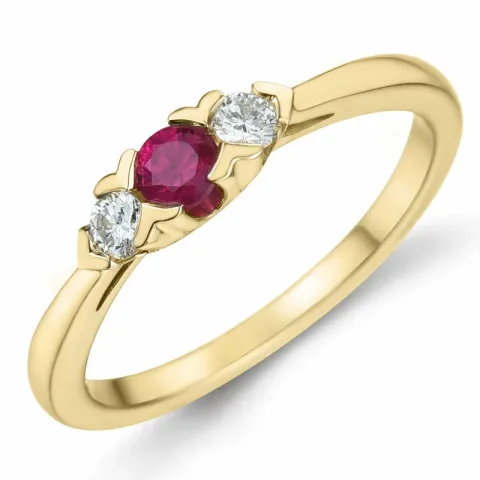 robijn briljant ring in 14 karaat goud 0,234 ct 0,15 ct