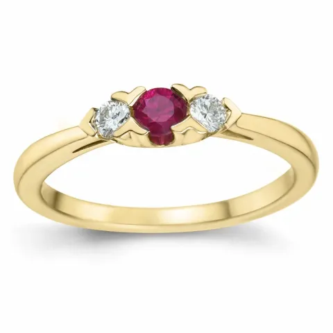 robijn briljant ring in 14 karaat goud 0,234 ct 0,15 ct