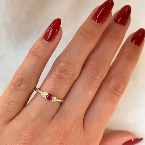 robijn briljant ring in 14 karaat goud 0,234 ct 0,15 ct